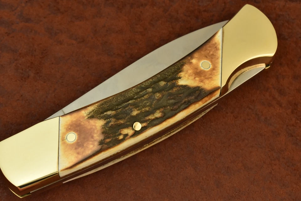 Faca SCHRADE + EUA TIO HENRY VEADO TORRADO JUMBO 5 POLEGADAS ENORME LOCKBACK (23912) - Imagem 2 de 4