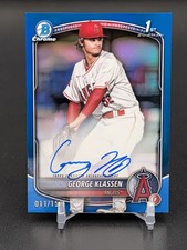 2025 Bowman George Klassen 1st Chrome Blue Refractor Auto /150 #CPA-GK Angels
