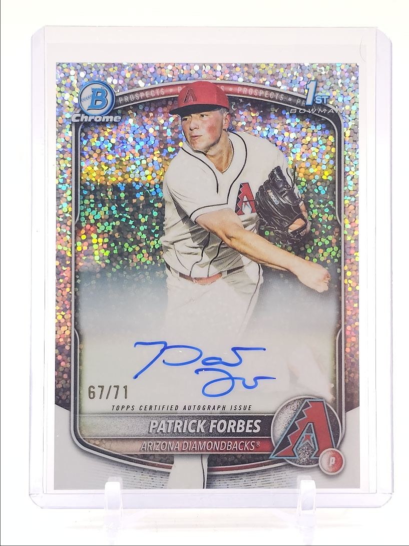 PATRICK FORBES 2025 BOWMAN CHROME DRAFT 1ST SPARKLE REFRACTOR AUTO /71 Q1702