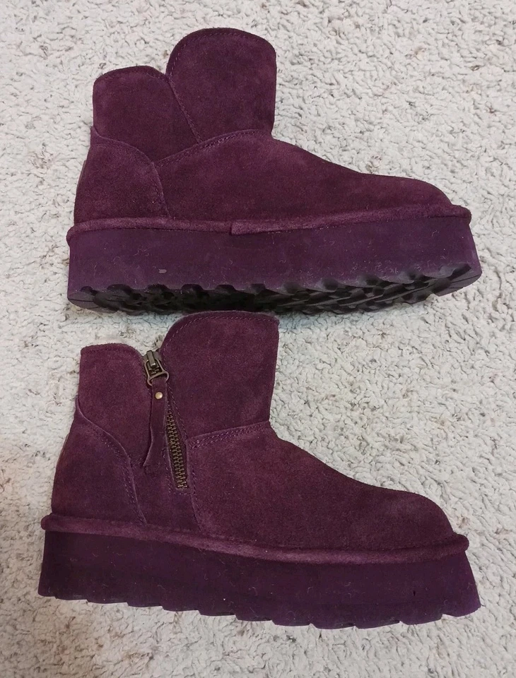 Bearpaw Casual Boots Women’s Retro Maren Suede Platform 3119W Size 7 Purple - Image 3 of 4
