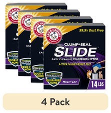  4 pack ARM  HAMMER Clump Seal SLIDE Multi-Cat Clumping Litter 14 lbs