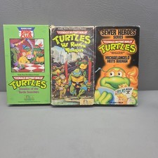 Teenage Mutant Ninja Turtles VHS Tapes Lot of 3 Vintage Cartoon Turtle Power