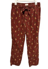 J.Crew Red Flannel Pajama Lounge Pants Dog Print - Medium