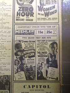 JULY 12, 1939 NEWSPAPER PG #1503- PETER LORRE, LLOYD NOLAN, ROBT YOUNG MOVIE ADS