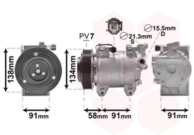 Kompressor, Klimaanlage VAN WEZEL 1300K344