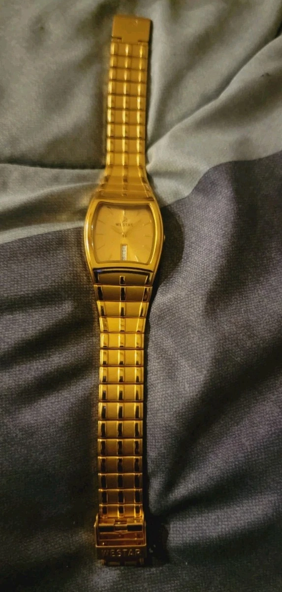 RARE Vintage Westar Quartz Watch 22K Gold Electro Plated - Swiss