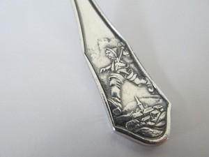 Vintage Silver Nursery Rhyme Baby Food Pusher Johnny Appleseed Hallmark Germany