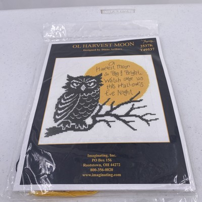 Imaginating Ol Harvest Moon Cross Stitch Kit Owl Moon Poem Fall