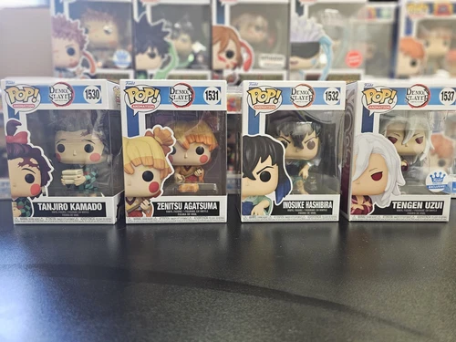 Funko Pop! Demon Slayer SET OF 4: TANJIRO 1531 ZENITSU 1532 INOSUKE 1537 TENGEN