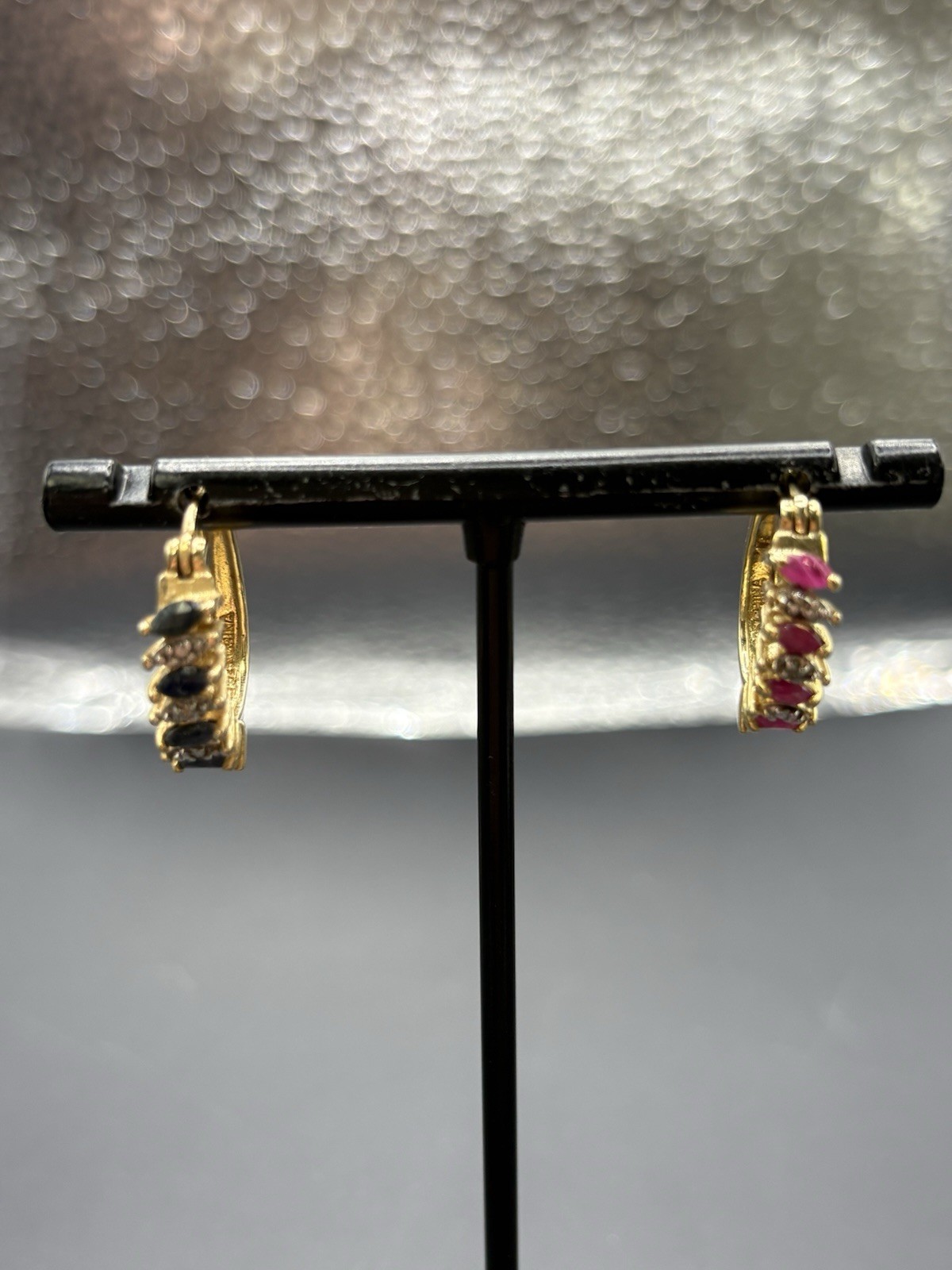 Ross Simons Gold Sterling Silver Ruby Sapphire Ea… - image 2