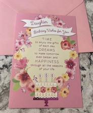 Birthday Daughter WITH TRACKING Wishes For You 5 .5 x8 Hallmark Greeting Card