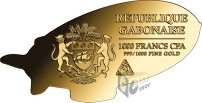 Zeppelin Shaped 1/1000 Oz 999 Gold Coin 3000 Francs Chad | eBay