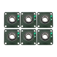 6 PCS UCF206-20 Pillow Block Flange Bearing with 1-1/4" Bore 4 Bolt Solid Base