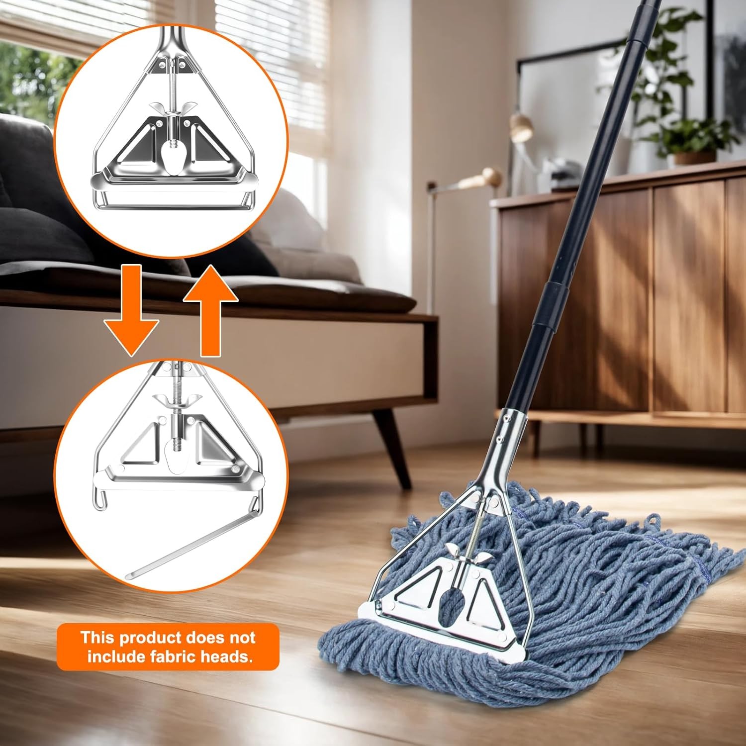 KeFanta 60" Metal Mop Handle Commercial Heavy Duty, Quick Change Industrial M