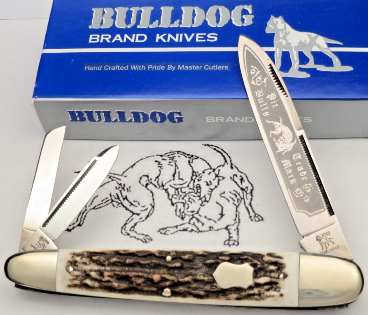 Vintage Single-Dog 2000 BULLDOG BRAND Solingen Large Anglo-Saxon