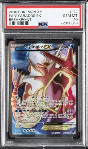 2016 POKEMON XY BREAKPOINT #114 FULL ART/GYARADOS EX PSA 10