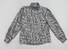 Yves St. Clair Vintage Women's Blouse Size 14 Gray Floral Print Pleated