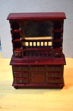 Doll's house mirrored Welsh dresser style cupboard/shelves