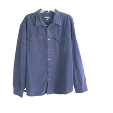 Eddie Bauer Men's Shirt SZ XXL Blue Heavy Flannel Button Up Pockets Outdoors EUC