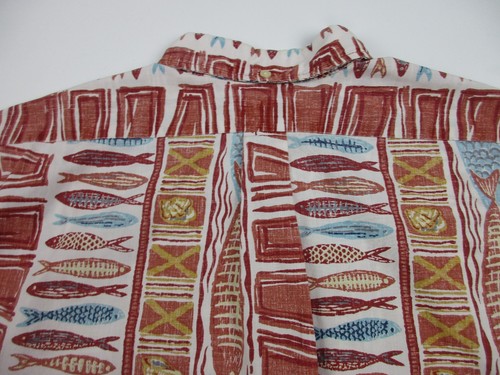 Mens XL Reyn Spooner Fish Shirt pullover hawaiian inside out - Picture 3 of 6