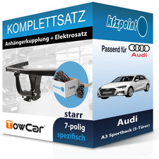 Für Audi A3 Sportback 13-16 TOWCAR Anhängerkupplung starr + 7polig E-Satz PKW