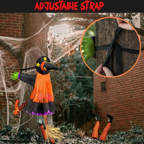 Halloween Decorations Outdoor Flying Witch Crashing Tree Yard Porch Decor - Picture 7 of 8
