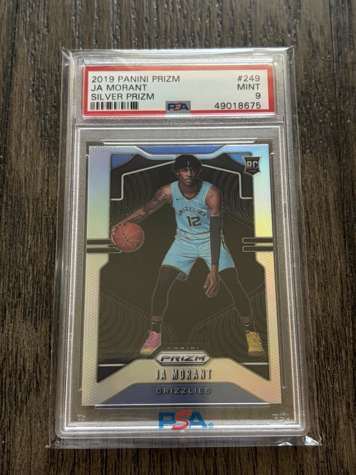 2019-20 Panini Prizm Rookie Ja Morant Silver Prizm #249 PSA 9