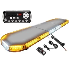 204LED Rooftop Low Profile Emergency Strobe Light Bar Warning Flashing W/Control