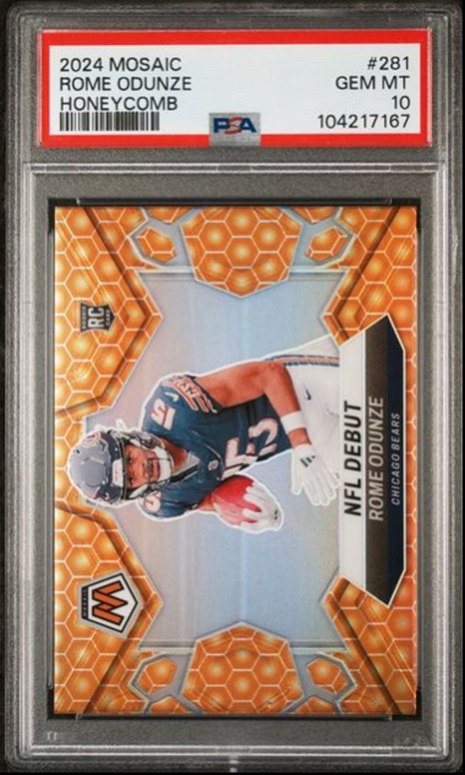 Rome Odunze RC 2024 Panini Mosaic Honeycomb SSP PSA 10 Chicago Bears #281 GEM
