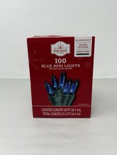 Holiday Time 100 Blue Mini String Lights Christmas with Green Wire NEW