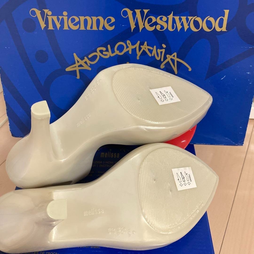 Vivienne Westwood Melissa Heart Pumps White Red 23cm High Heels