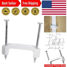 PS-350C Plastic Staple, ½", Secures: Romex, UF and NM Electrical Cable, White