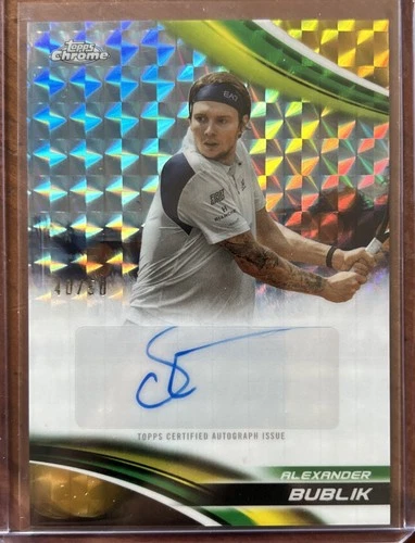 2025 Topps Chrome Alexander Bublik Gold Geometric Auto #d 40/50