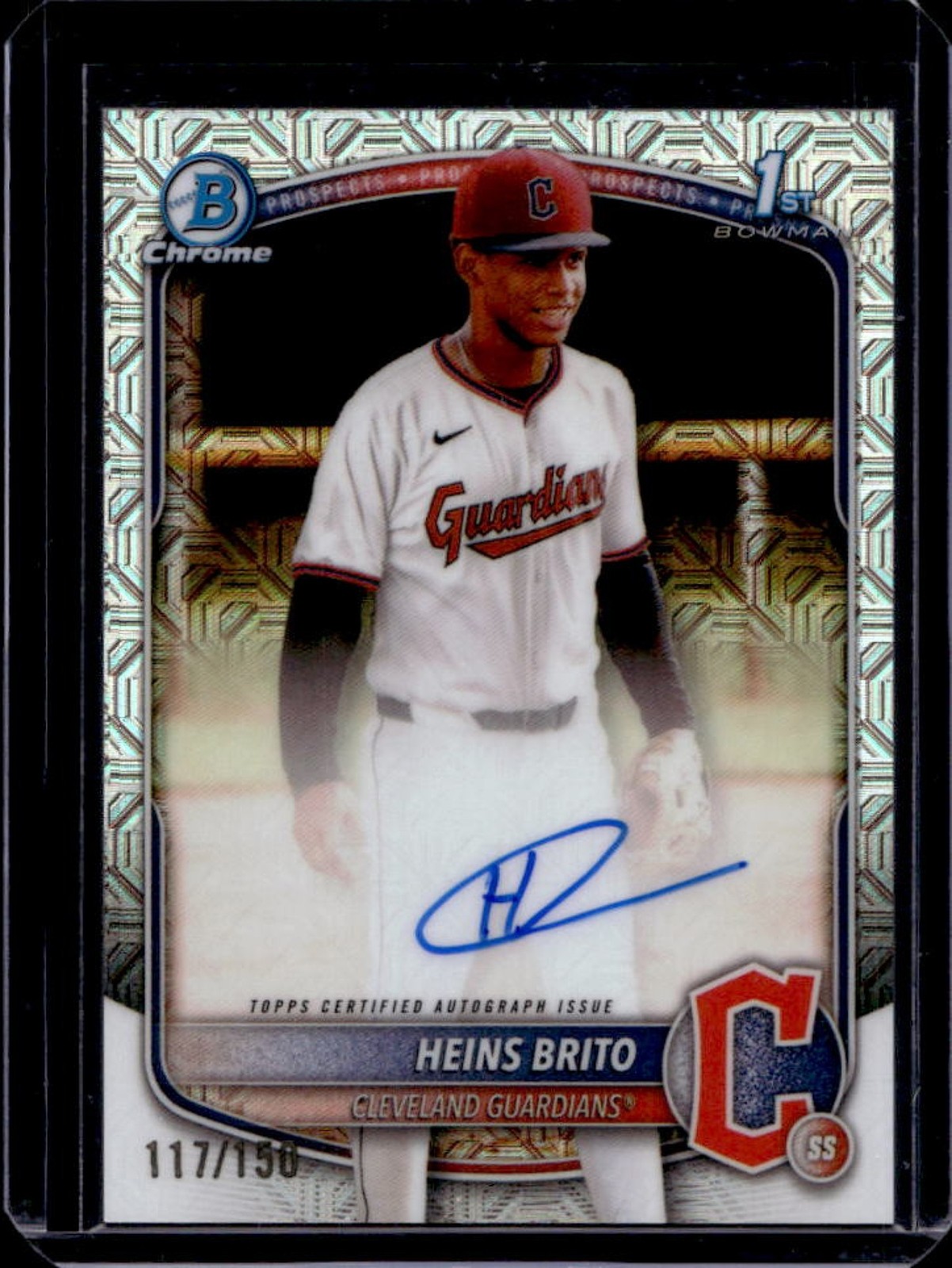 2025 Bowman Chrome Heins Brito Auto HTA Choice Refractor 1st #/150 Guardians