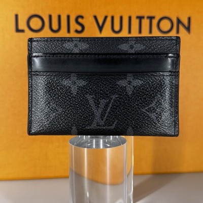 Authentic Louis Vuitton Monogram Eclipse Porte-Cartes Double Card Holder M62170