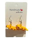 Axolotl Dangle Earrings Handmade with LEGO® Bricks Parts Yellow Axolotl — photo 3