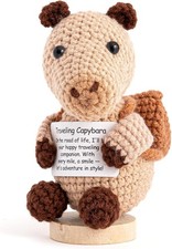 LAST 3 Traveling Capybara Positive Crochet Amigurumi Stuffed Animal Fast Ship
