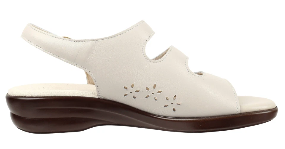 SAS Quatro Women's Bone Cream Leather Slingback Sandals 7.5M Made in USA NEW - Image 3 of 4