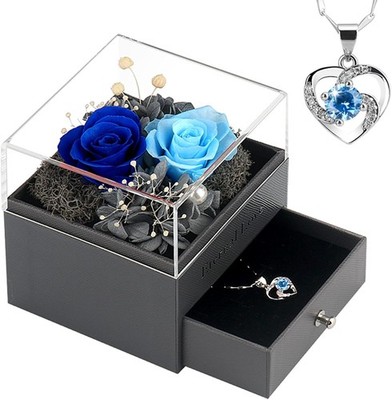 Rosa Preservada Con Collar Regalos Perfectos Para Mujeres, Mamá, Novia, Esposa