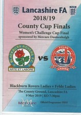 Blackburn Rovers FC Vs Fylde Women FC : Lancs. Cup Final ;2019