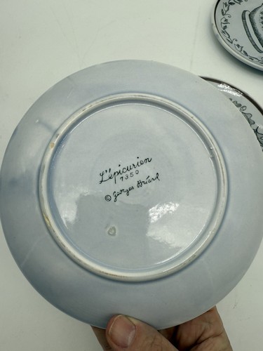 3 Georges Briard L'EPICURIEN France 7350 Charcuterie Etc Plate Pig Chicken Duck - Picture 14 of 16