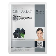 Dermal Korea Collagen Essence Full Facial Mask Sheet- Charcoal (12 Pack) 