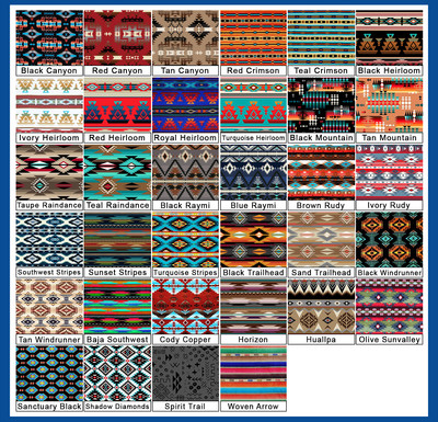 Native American Print Fleece Fabric - 60'' Wide - Sold by The Yard & Bolt
