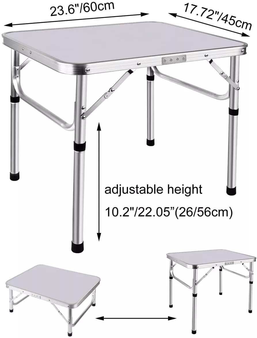 5ft folding table adjustable on sale height