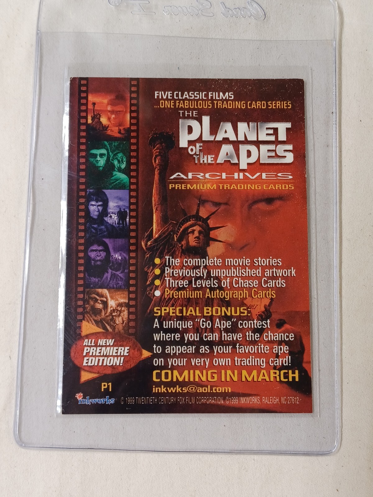 The Planet of the Apes Archives 1999 Inkworks Promo Card P1 - Picture 7 of 7