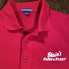 Blain s Farm Fleet Employee Polo Shirt Work Uniform Mens Medium Fleet Farm EUC