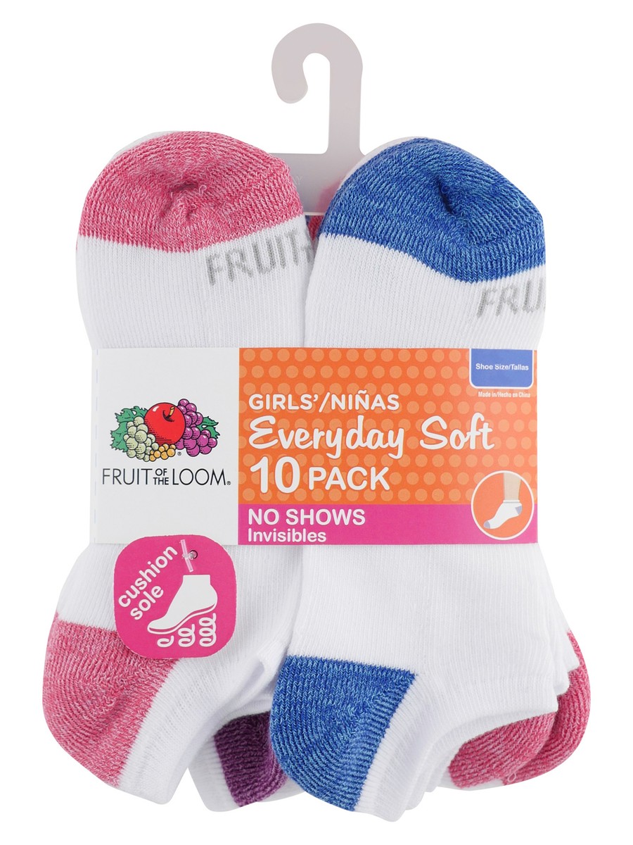 Calzini No Show Bambina Calzini Sportivi No Show Fruit Of The Loom - Confezione Da 6 Paia Per Bambine Calzini Quotidiani Bambini - Foto 5