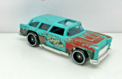 HOT WHEELS CHEVROLET CHEVY NOMAD ESTATE SPEED SHOP BLUE MALAYSIA 1:64 MINT 79