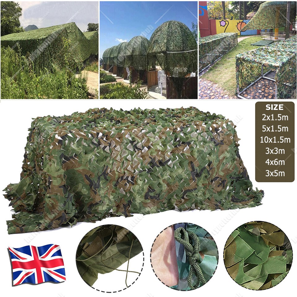 4mx6m Camo Net Hunting/Shooting Camouflage Hide Army Camping Woodland Netting UK