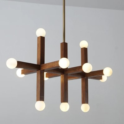 Dreizehn Globus handgefertigte Sputnik Holz Kronleuchter Pendelleuchte Kugel ...